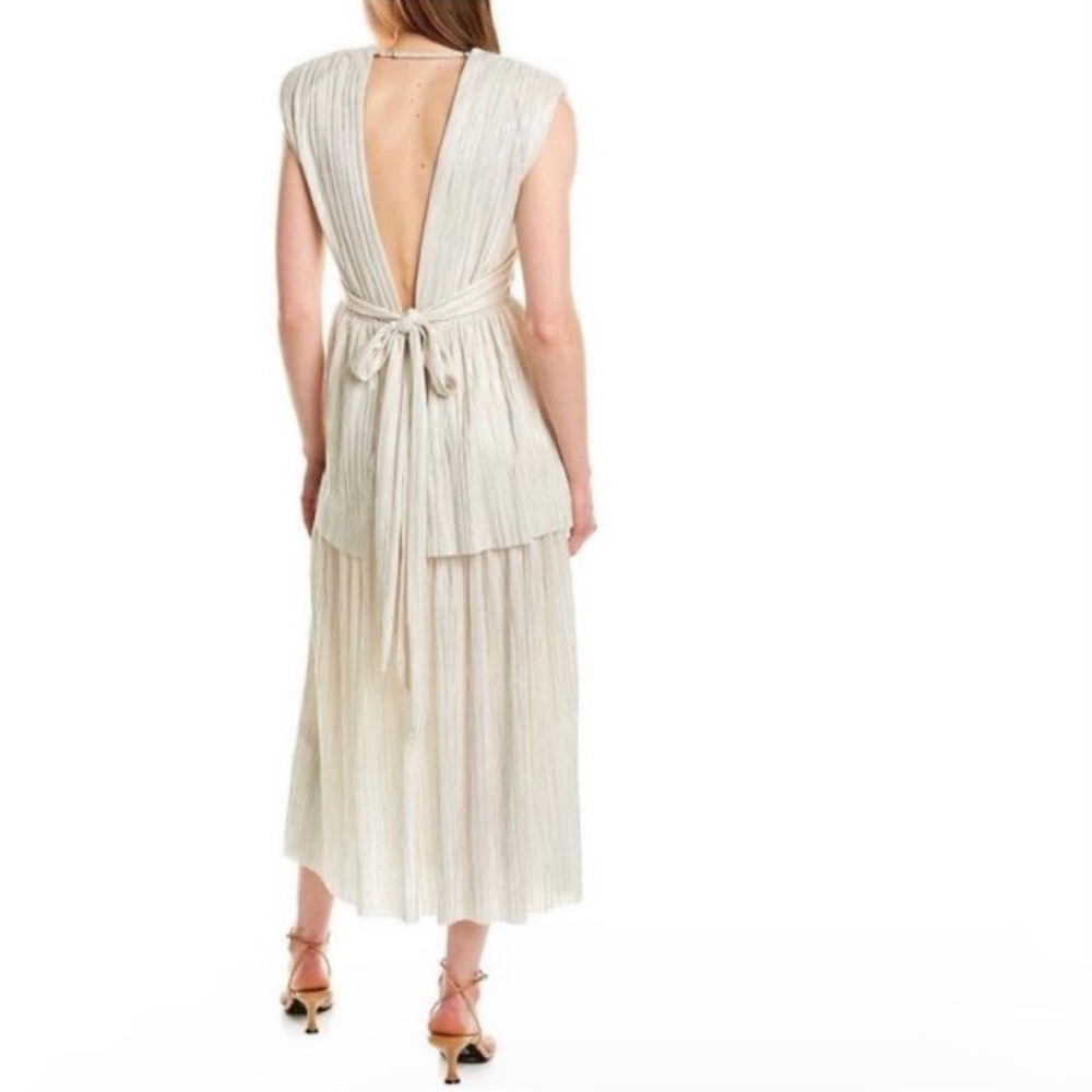 Sabina Musayev Ophelia Plisse Midi Dress in Ivory Size XS - Picture 1 of 9